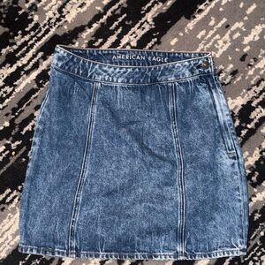 American Eagle Outfitters Distressed Blue Denim Mini Skirt